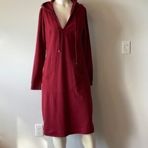 Zapelle Burgundy Hoodie Dress - size 12, Long - FTTS